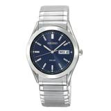 Seiko SNE057 Solar Men's Blue Dial Date Silver Tone Stainless Steel Watch