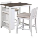 Daye Gray And White 3 Piece Pack Counter Height Set