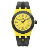 Maurice Lacroix Aikon TIDE 40mm Yellow Dial Black Rubber Strap Watch