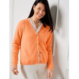 Petite - Ribbed V-Neck Cardigan Sweater - Somerset Peach - XL Talbots
