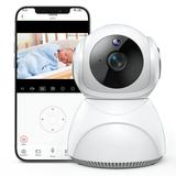 Baby Monitor Smart Video Baby Camera with Two-Way Audio 3MP HD Home Security Camera with Safety Alerts 360°Wireless IP Cam Super IR Night Vision Motion & Sound Detection Cloud & SD Card Storage