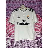 Adidas Shirts & Tops | Adidas Fly Emirates Real Madrid Soccer Futbol Jersey Youth Large White Black | Color: White | Size: Lb
