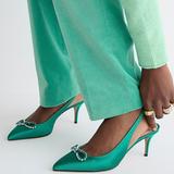 J. Crew Shoes | J.Crew New Colette Jungle Green Sling Back Pumps 6.5 | Color: Green | Size: 6.5