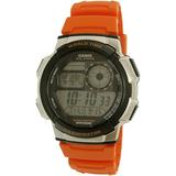 Casio Men s World Time Digital Sport Watch Orange/Black AE1000W-4BV