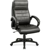 Lorell KEB10201 Deluxe High-back Leather Chair 1 Each Black