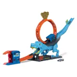 Hot Wheels City 1 Toy Car T-Rex Loop and Stunt Track Playset, Multicolor