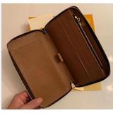designer wallet m60017 leather wallet women zipper long card holders coin purses woman shows clutch wallets hetw89