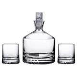 Nude Glass Alba Modern Clear Crystal Whiskey Glass and Decanter Set