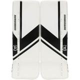 Warrior Ritual G6 E+ Youth Goalie Leg Pads in White/Black Size 20+.5in