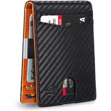 Aursear Wallet for Men Slim Genuine Leather Mens Wallet RFID Blocking Credit Card Holder with Money Clip