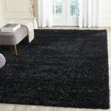 Safavieh California 3 x 5 Frieze Black Indoor Solid Throw Rug Cotton | SG151-9090-3