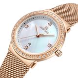 NAVIFORCE 5005 Crystal Casual Style Ladies Wrist Watch Waterproof Stainless Steel Band Quartz Watch