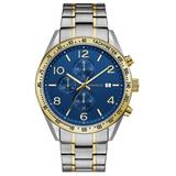 Caravelle Designed by Bulova Men's Chronograph Two-Tone Stainless Steel Bracelet Watch 44mm Women's Shoes