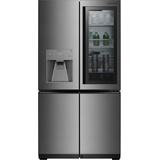 LG SIGNATURE InstaView 30.8-cu ft 4-Door Smart French Door Refrigerator with Ice Maker and Door within Door (Textured Steel) Stainless Steel