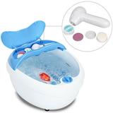 Foot Spa Bath Massager Bubble Vibration Red Light Rollers Handheld Foot Cleaner