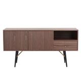 Corrigan Studio® Modern Sideboard/buffet Cabinet/storage Cabinet/tv Stand, w/ 2 Door & 2 Drawers, Anti-topple Design, & Large Countertop in Brown