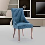 Red Barrel Studio® Linen Side Chair Wood/Upholstered/Fabric in Blue, Size 37.5 H x 21.8 W x 24.5 D in | Wayfair 2C68FCA8B74C4A16A0E5418A34F123C0