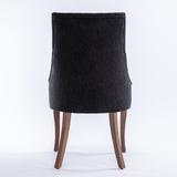 Red Barrel Studio® Linen Side Chair Wood/Upholstered/Fabric in Black, Size 37.5 H x 21.8 W x 24.5 D in | Wayfair 0BFED4285FBF461AA9A3CF494417DDB6