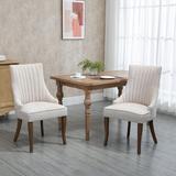 Red Barrel Studio® Linen Side Chair Wood/Upholstered/Fabric in Brown, Size 37.5 H x 21.8 W x 24.5 D in | Wayfair 14265633830E4F429A83F4FB624A871A