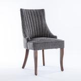 Red Barrel Studio® Linen Side Chair Wood/Upholstered/Fabric in Gray, Size 37.5 H x 21.8 W x 24.5 D in | Wayfair 4E09F9C906F840E19EADB5558A45BDE3