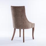 Red Barrel Studio® Linen Side Chair Wood/Upholstered/Fabric in Brown, Size 37.5 H x 21.8 W x 24.5 D in | Wayfair C99EA0669C4D4C729F83A2957299E37F