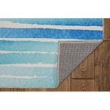 White Area Rug - ESTETICA FURNITURE Striped Machine Woven Area Rug in Blue/Ivory Microfiber, Polyester in White, Size 24.0 W x 1.0 D in | Wayfair