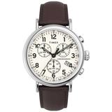 Timex TW2V27600 Mens | Standard Chrono | Beige Dial | Brown Watch