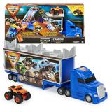 Monster Jam Official 2-in-1 Transforming Hauler Playset with Exclusive 1:64 Scale El Toro Loco Die-Cast Monster Truck Toy