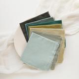Green Wedding Napkins Cotton Table Decor Green Sage Dinner Raw Edges