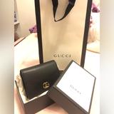 Gucci Bags | Authentic Gucci Marmont Leather Card Case Wallet | Color: Black | Size: Os