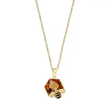 Effy® Diamond And Citrine Bee Pendant Necklace In 14K Yellow Gold, 16 In