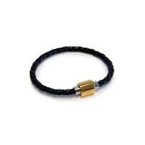18k Gold Plated & Sterling Silver Hardware Braided Leather Bracelet