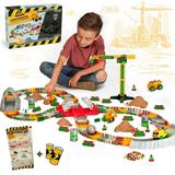 JitteryGit Truck Construction Race STEM Car Track Toy for Kids | Toy Trucks Gift for Boys Girls Toddlers Ages 3 4 5 6 7