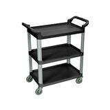 Luxor 33.5 x 16.75 Serving Cart - Three Shelves Black