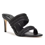 Nine West Women's Pause Strappy Heeled Slide Dress Sandals, Black, 11M