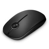 VIVEFOX 2.4G Slim Wireless Mouse with Nano Receiver Less Noise Portable Mobile Optical Mice for Notebook PC Laptop Computer MacBook(Black)
