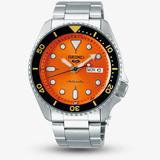 Seiko Mens 5 Sports Automatic Orange Bracelet Watch SRPD59K1