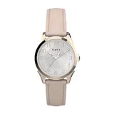 Timex Womens Rose Goldtone Leather Strap Watch Tw2t66500jt, One Size