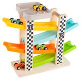 Toy Race Track and Racecar Set- Wooden Car Racer