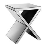 "Baxton Studio Dining Tables ""Silver"" - Silver Morris Mirrored Accent Side Table"
