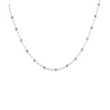 Chamonix Women's Necklaces - Sterling Silver Oval Disk Chain Necklace
