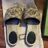 Gucci Shoes | Gucci Gg Matelass Canvas Espadrille Sandal | Color: Black/Tan | Size: 7