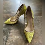 Jessica Simpson Shoes | Jessica Simpson Lequira Pumps Yellow Mesh Lace Pointed Toe Size 6m | Color: Yellow | Size: 6
