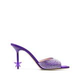 Crystal Star 95 Satin Mules - Purple - Mach & Mach Heels