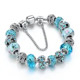 YADA INS Trendy Blue flower bead Bracelets&Bangles For Women flower Pulseira Feminina Charm Crystal Jewelry Bracelet BT200331