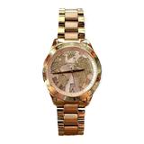 Michael Kors Accessories | Michael Kors Goldrose Gold World Map Crystal Pave Watch | Color: Gold/Pink | Size: Os