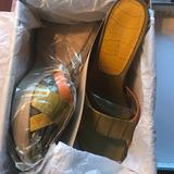 Nine West Shoes | Nine West Oula Platform Sandals Womens 8 12 | Color: Green/Yellow | Size: 8.5