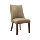 Linon Side Chair in Tan Faux Leather/Wood/Upholstered in Brown, Size 37.5 H x 20.5 W x 20.5 D in | Wayfair D1346D20SCNU