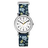 Timex Weekender Slip Thru Floral Nylon Strap Watch - T2P370JT