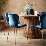 Habitat Jericho Mango Wood Dining Table & 4 Etta Blue Chairs
